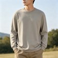 thumbnail image 2 of Mfakffe Mens Long Sleeve T Shirts Crew Neck Casual Basic Pullover Shirt Casual Basic Tee Soft Breathable Lightweight Tops, 2 of 5