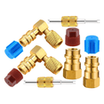 thumbnail image 1 of R12 to R134A AC Fitting Conversion Adapter Kit, Quick Coupler Valve A/C 90° Port Retrofit Adapter High/Low Pressure, 1 of 7