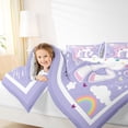 thumbnail image 3 of Manfei Kawaii Unicorn Full Size Comforter Sets,White Cloud Print Bedding Comforter Set,Polkadot Reversible,3 Pieces,1 Comforter and 2 Pillowcases, 3 of 7