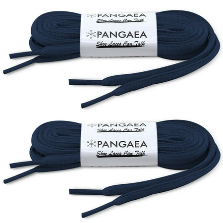 

[2-Pair Pack] Pangaea Oval Shoelaces Half Round 1/4 INCH Shoe Laces More Colors and Lengths Available