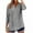 Black Shirts for Women, variant on Womens Plaid Shirts Cotton Linen V Neck Buttons Tunic Shirt Trendy 3/4 Length Sleeve Spring Tops Loose Fit Comfy Daily Clothes Black M