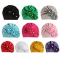 thumbnail image 3 of Stibadium Baby Turban Hats Newborn Bows Headwraps for Baby Girls Soft Cotton Knot Cap for Toddler, 3 of 3