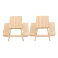 thumbnail image 4 of DECORNIJIA 2Pcs Mini Picnic Table Model Wood Khaki for Photography, 4 of 8