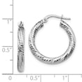 thumbnail image 3 of 14K White Gold Earring Hoop Women'S Diamond-Cut 22.71 mm 21.6, 3 of 3