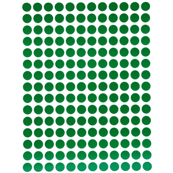 Royal Green Dot Stickers inch 8mm 5/16 Color Coding Labels in Green - 2520 Pack