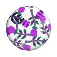 thumbnail image 3 of PUREYAH Vintage Purple Flowers Rv Spare Tire Cover, Wheel Covers Protectors Universal Fit for Camping Travel Trailer Truck 17 inch, 3 of 6