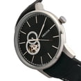 thumbnail image 3 of Heritor HERHR7702 Automatic Landon Semi-Skeleton Leather Band Mens Watch - Silver & Black, 3 of 3