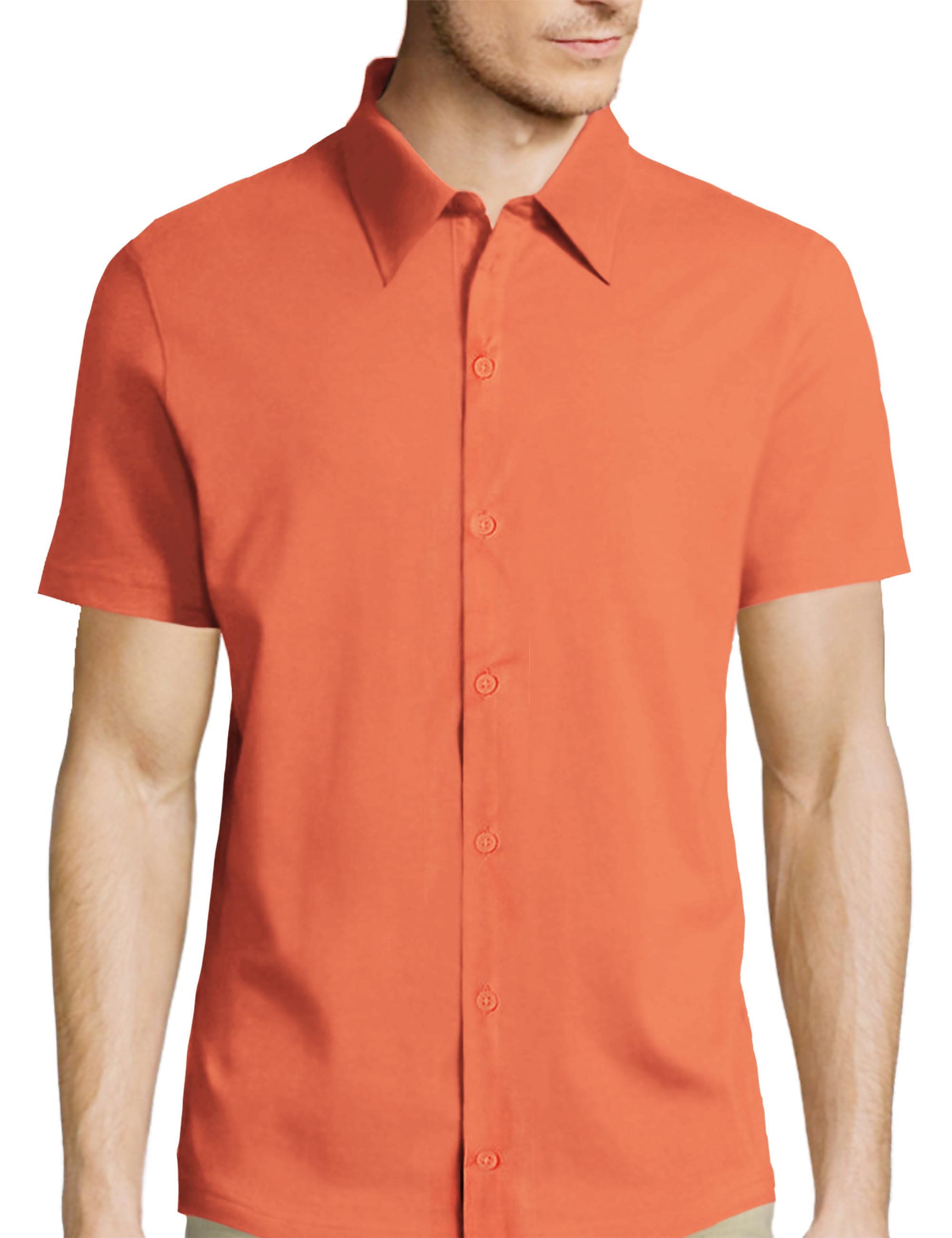 Hat and Beyond Men's Short Sleeve Premium Slim Fit Solid Dress Shirts