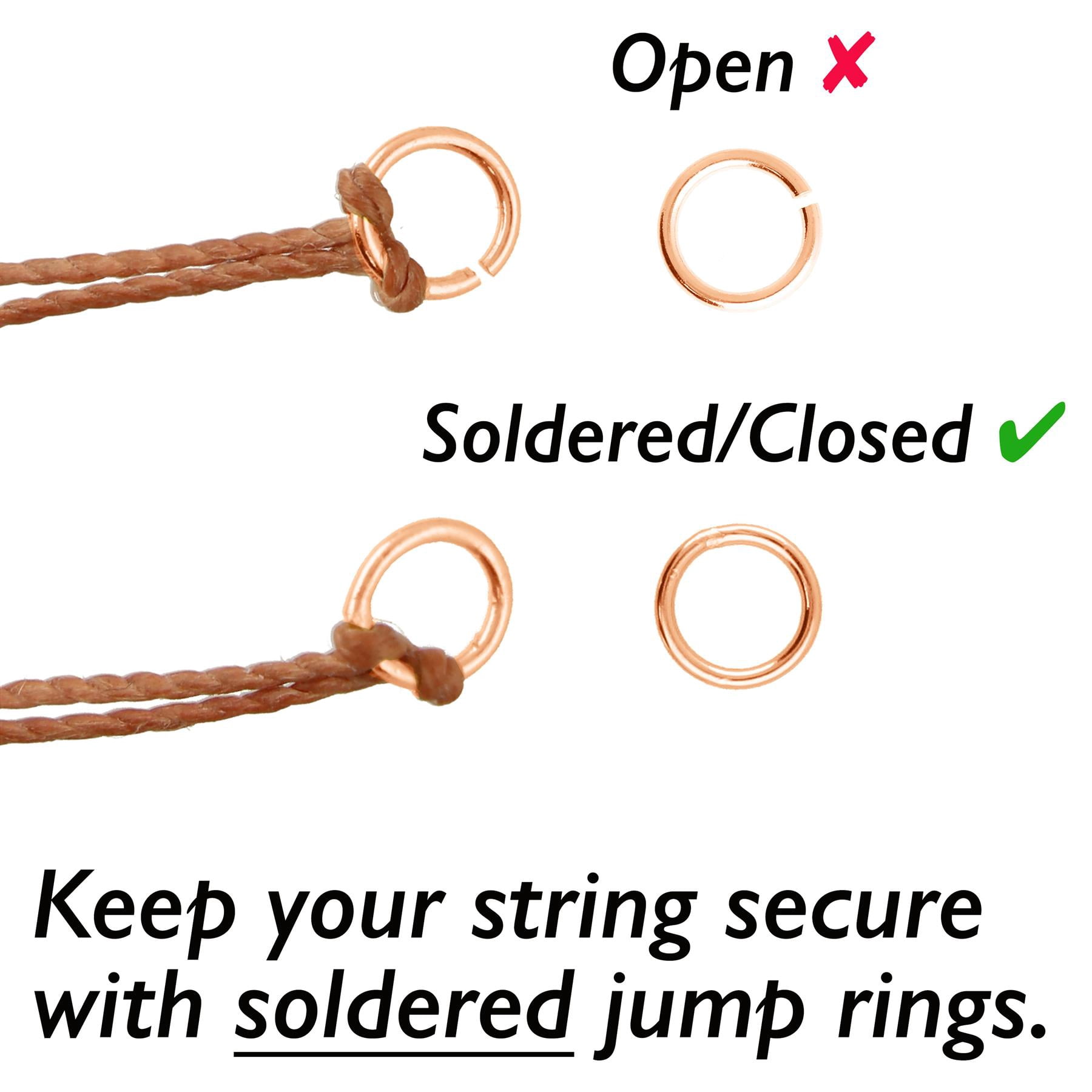 The Beadsmith Soldered Jump Rings – 6mm, Rose Gold Plated, 20-Gauge (0.79mm) Wire Thickness, 144 Pieces – Findings for Making Keychains, Charms, Chain Mail and Body Jewelry