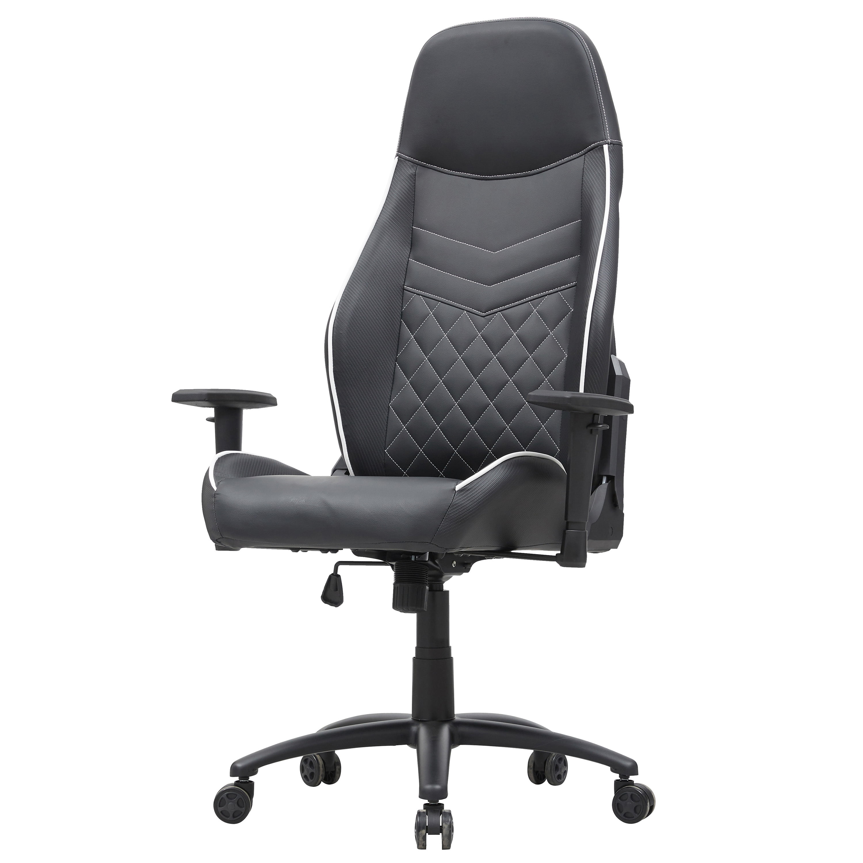 Furniture of America Consi Faux Leather Gaming Chair, Black, White