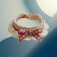 thumbnail image 3 of Veeki Cat Collar Soft Personalized Pet Collar Cute Handmade Butterfly Knitted Collar Pet Adjustable Knit Bib (l), 3 of 3