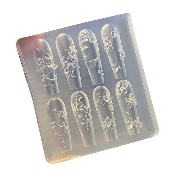 Sinyiin Professional Silicone 3D Nail Art Mold With Unique Texture Flower Nail Charm