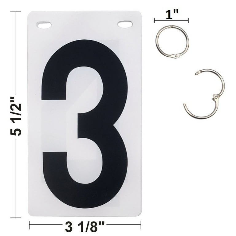 TopTie 6 Sets Numbered Score Board Cards 3-1/8 x 5-1/2 Inches Portable 0-9  Flip Scorekeeper