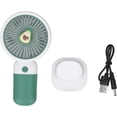 thumbnail image 3 of Volra Clearance Mini Portable Handheld Fan, Cute Design Fruits Personal Desk Fan with Phone Holder Base, Lightweight USB Rechargeable Fan for Stylish Girl Women Travel Indoor Outdoor, Green, 3 of 8