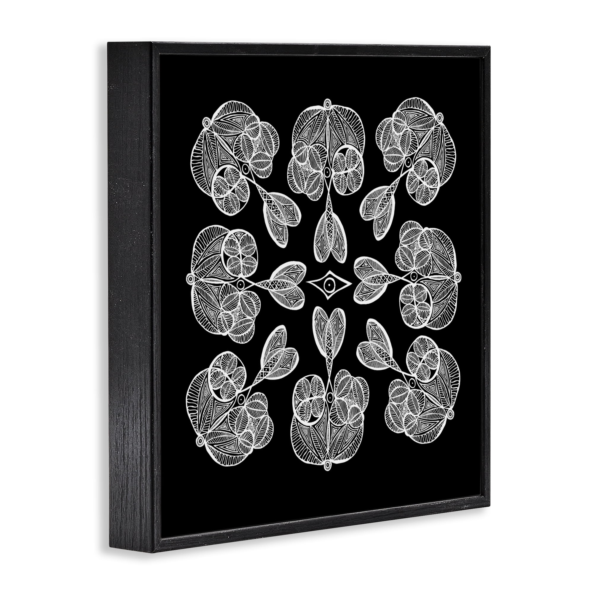Stupell Industries Rounded Symmetry Elementals Black Framed Giclee Art, design by El Perkin