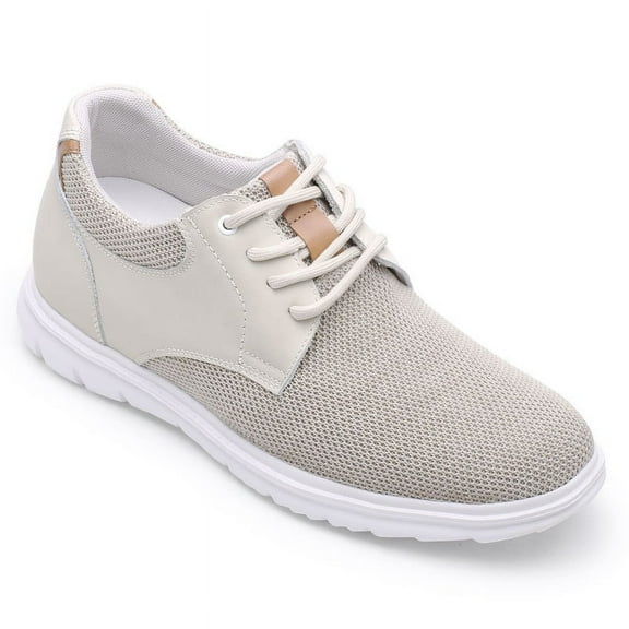 CMR CHAMARIPA Men's Elevator Shoes Beige Mesh Casual Shoes For Short Men That Make You 7CM / 2.76 Inches Taller