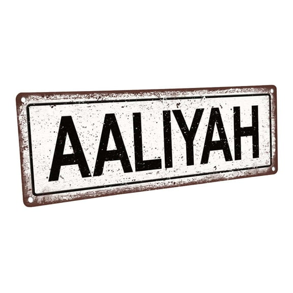 Aaliyah 4"x12" Metal Sign, Wall Décor for Kids Room and Nursery