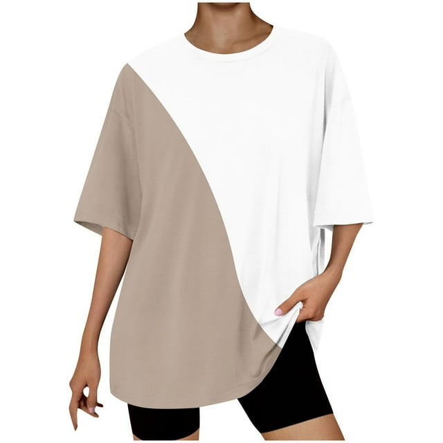 Camiseta Corta con Cuello Redondo Y Gota Del Hombro para las Mujeres