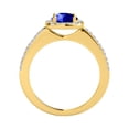 thumbnail image 3 of Mauli Jewels Engagement Rings for Women 1.10 Carat Halo Tanzanite And Diamond Engagement Wedding Ring prong 14k Yellow Gold, 3 of 6