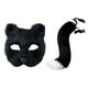 thumbnail image 1 of Máscara y cola de gato realistas para fiestas de Halloween, para niñas y mujeres Negro, 1 of 9