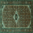 thumbnail image 1 of Ahgly Company Indoor Square Persian Turquoise Blue Traditional Area Rugs, 6' Square, 1 of 4