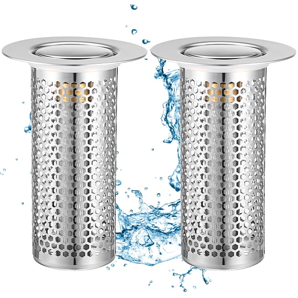 BRIGHTFUFU 2 uds tapón del fregadero colador de drenaje para el baño colador Pop tapón para lavabo recogedor de pelo fregadero de cocina cesta de filtro de drenaje