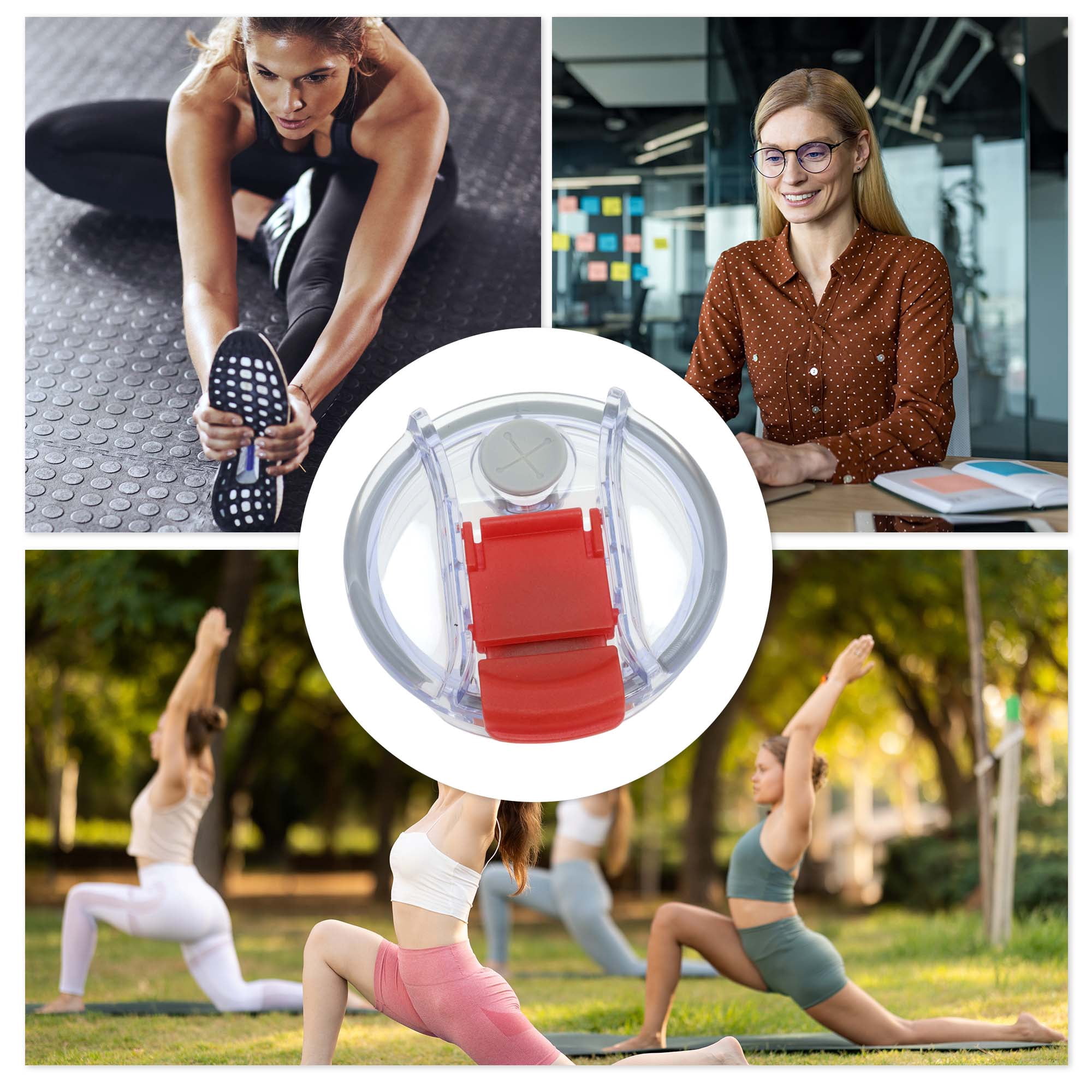 Unique Bargains 1 Pc Durable Tumbler Lid with Magnetic Slider and O-Rings Red