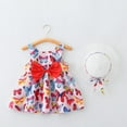thumbnail image 4 of Coerni Toddler Girls Girls Baby Toddler Summer Cute Printed Bow Sleeveless Poncho Dresses Summer Dress Girl Dress Size 16, 4 of 9