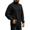 thumbnail image 4 of Yucgh Men's Turtleneck Sweater Pullover, Twisted Cable Knit Design with Loose Fit Thick Winter Long Sleeve, Casual Comfort Wear for Cold Seasons,Gray, 4 of 4