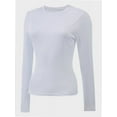 thumbnail image 4 of Women's Long Sleeve T-shirts Crew Neck Slim Fit Layered Crop Tops Soft Basic Tee, 4 of 5