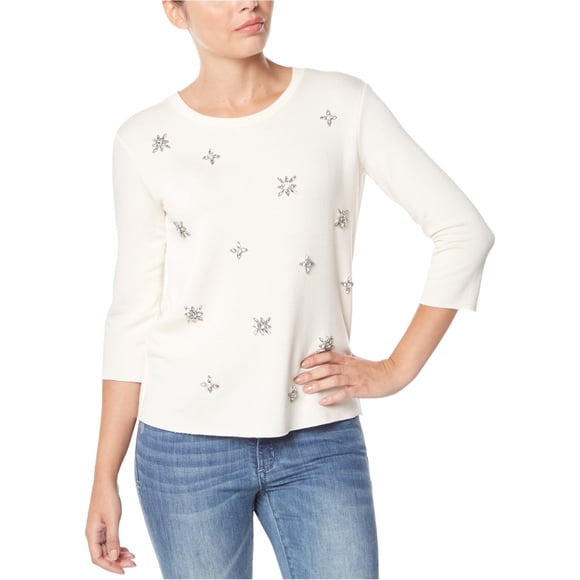 Buffalo David Bitton Womens Bow-Back Basic T-Shirt, White, X-Small