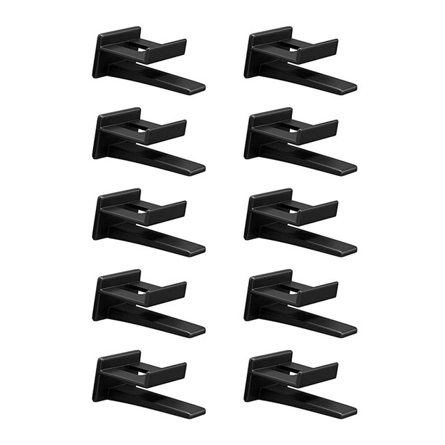 Naiovety Ganchos para sombreros montados en la pared, estante multifuncional para sombreros, resistente y duradero, 10 Uds. Almacenamiento y organización del hogar Negro 4.2x3.2 cm