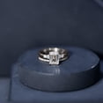 thumbnail image 6 of Rosec Jewels Certified Emerald Cut Lab Grown Diamond Bridal Ring Set - Gift For Women, 925 Sterling Silver, US 4.00, 6 of 8