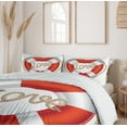 thumbnail image 6 of Ambesonne Romantic Duvet Cover Set, Valentine Love Hearts, 2-Calking, Orange White Cream, 6 of 7