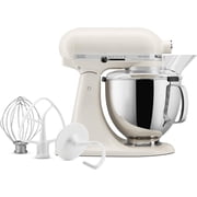 KitchenAid Artisan Series 5 Qt Stand Mixer, Porcelain White with Flat Beater, Dough Hook, Wire Whip