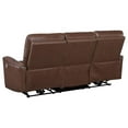 thumbnail image 5 of 3-piece Upholstered Power Reclining Sofa Set Saddle Brown, 5 of 19