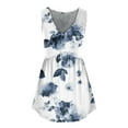 thumbnail image 5 of up to 60% off Gifts Usmixi Womens Tank Tops Beach High Waist Pleated Hem Ladies Fashion Tunic Shirts Summer Trendy Floral Print V-Neck Sleeveless Shirts Blouse Light Blue s, 5 of 5