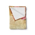 thumbnail image 2 of Rose Soft Flannel Fleece Throw Blanket, Floral Nostalgic Collage of Old Latters and Roses Retro Romantic Artwork Print, Cozy Plush for Indoor and Outdoor Use, 50" x 70", Cream Pink, by Ambesonne, 2 of 5