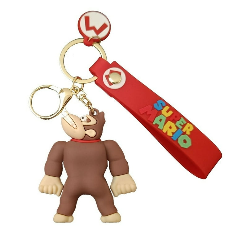 Donkey Kong 3D Super Mario Keychain with Red Carrying Strap