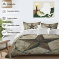 thumbnail image 3 of Western Texas Star Barn Duvet Cover Set Full Size, Rustic Retro Wood Grain 4 Piece Soft Microfiber Bedding Set with 1 Duvet Cover, 1 Flat Sheet, 2 Pillowcases, 3 of 9