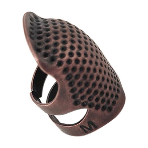 Cateissary Anillo de dedal antideslizante para protección de la punta de los dedos, agujas para trabajar a mano, aparatos para manualidades, Artesanía Rojo oscuro METRO