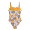 thumbnail image 7 of Women's One Piece Swimsuit Solid Color Floral Print with Removable Bra Pads No Underwire Bikini Style for Beach Vacation,Yellow,XL, 7 of 7
