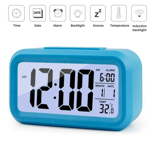 Reloj despertador electrónico LED, reloj despertador electrónico LED, reloj despertador digital, calendario, pantalla de temperatura, relojes de escritorio, respuesta rápida