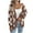 Coffee, variant on Fanxing Women's Oversized Cardigan Sweater Checkered Open Front Shurg Jacket Fall Outerwear Wine L