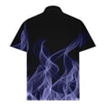 thumbnail image 4 of Fznquz Short Sleeve T Shirts for Men Under $5 Button-Up Polos Blue Flame Print Collared Big & Tall T Shirts XXL, 4 of 5