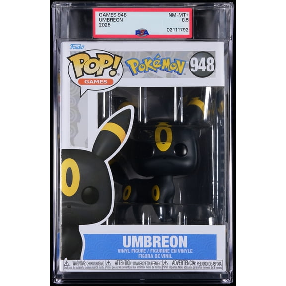 Bundle with PSA 8.5 NM-MT  Graded Umbreon #948 Pokemon Collectible Vinyl Figure - Fully Encapsulated with Compatible Funko Pop! PSA Hard Protector Case