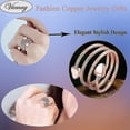 thumbnail image 4 of Anillos de cobre de drenaje linfático para mujeres, terapia magnética para artritis para aliviar el dolor, Rsi ajustable, 2 uds., 4 of 5