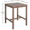 thumbnail image 5 of Meridian Furniture Newport Acacia Wood Patio Square Bar Table w/ Cover, 5 of 8