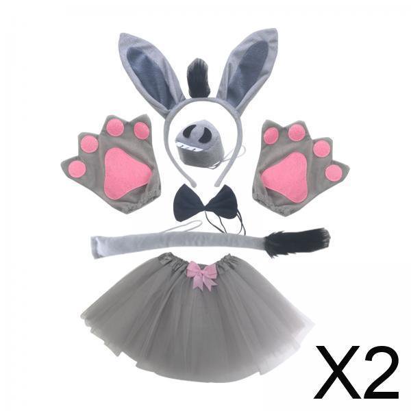 Disfraz de burro,Conjunto de disfraz de burro animal para fiesta Cosplay,Accesorios de vestir con aro para el pelo para niños Halloween,Diadema con orejas Pajarita Cola Disfraces ,Sombreros