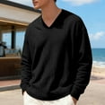 thumbnail image 4 of Mens Crewneck Sweatshirts Brown Casual Sweaters V Neck Sweater Pullover Long Sleeve Lightweight Sweatshirts Top, 4 of 5